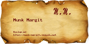 Munk Margit névjegykártya